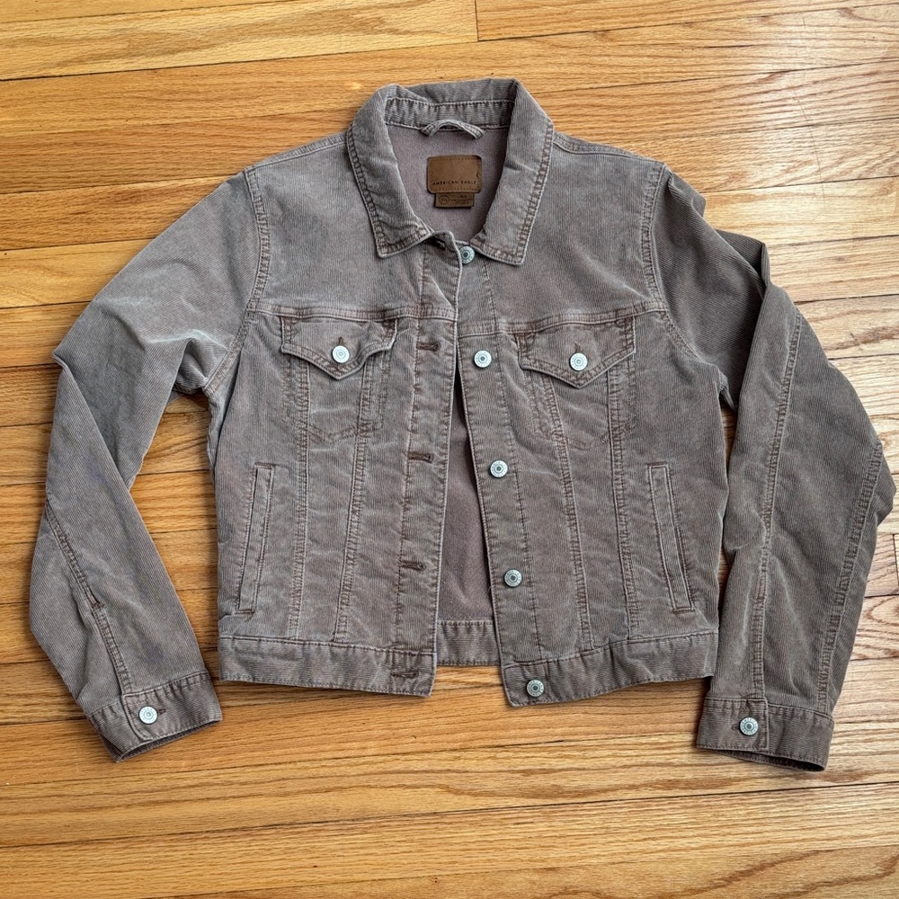 American Eagle Outfitters Taupe Jean Jacket
